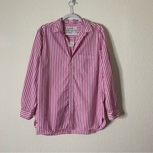 Frank & Eileen Joedy Pink / white long sleeve button up shirt M
